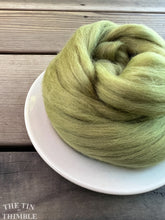 Load image into Gallery viewer, Asparagus Green Superfine Merino Wool Roving - 1 oz - Superfine Roving for Felting, Weaving, Spinning and More
