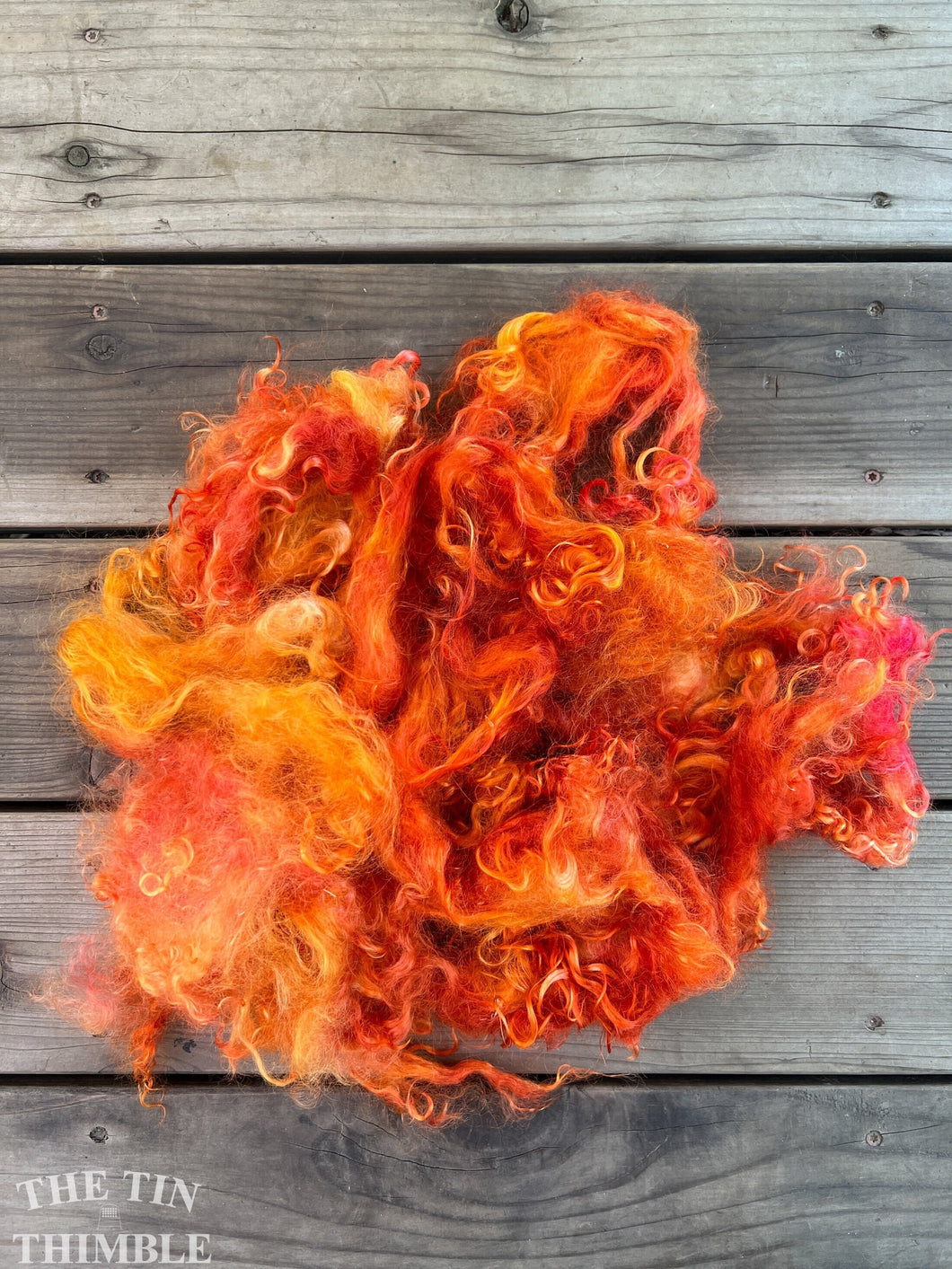 Adult Mohair Locks for Felting, Spinning or Weaving - 1/4 Oz - Hand Dyed in the Color 'Flame'