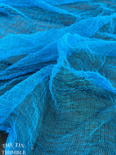 Load image into Gallery viewer, Hand Dyed Cotton Gauze Scrim Cheesecloth for Sewing or Nuno Felting in Turquoise / Scarf for Felting or Wearing as Is / By the Yard
