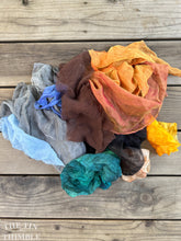 Load image into Gallery viewer, 2 Ounces of 100% Pure Silk Scraps - Vintage, New, Hand Dyed Assortment of Silk Weights and Weaves - Great for Collage, Nuno and Wet Felting
