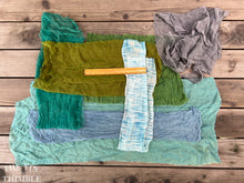 Load image into Gallery viewer, 2 Ounces of 100% Pure Silk Scraps - Vintage, New, Hand Dyed Assortment of Silk Weights and Weaves - Great for Collage, Nuno and Wet Felting

