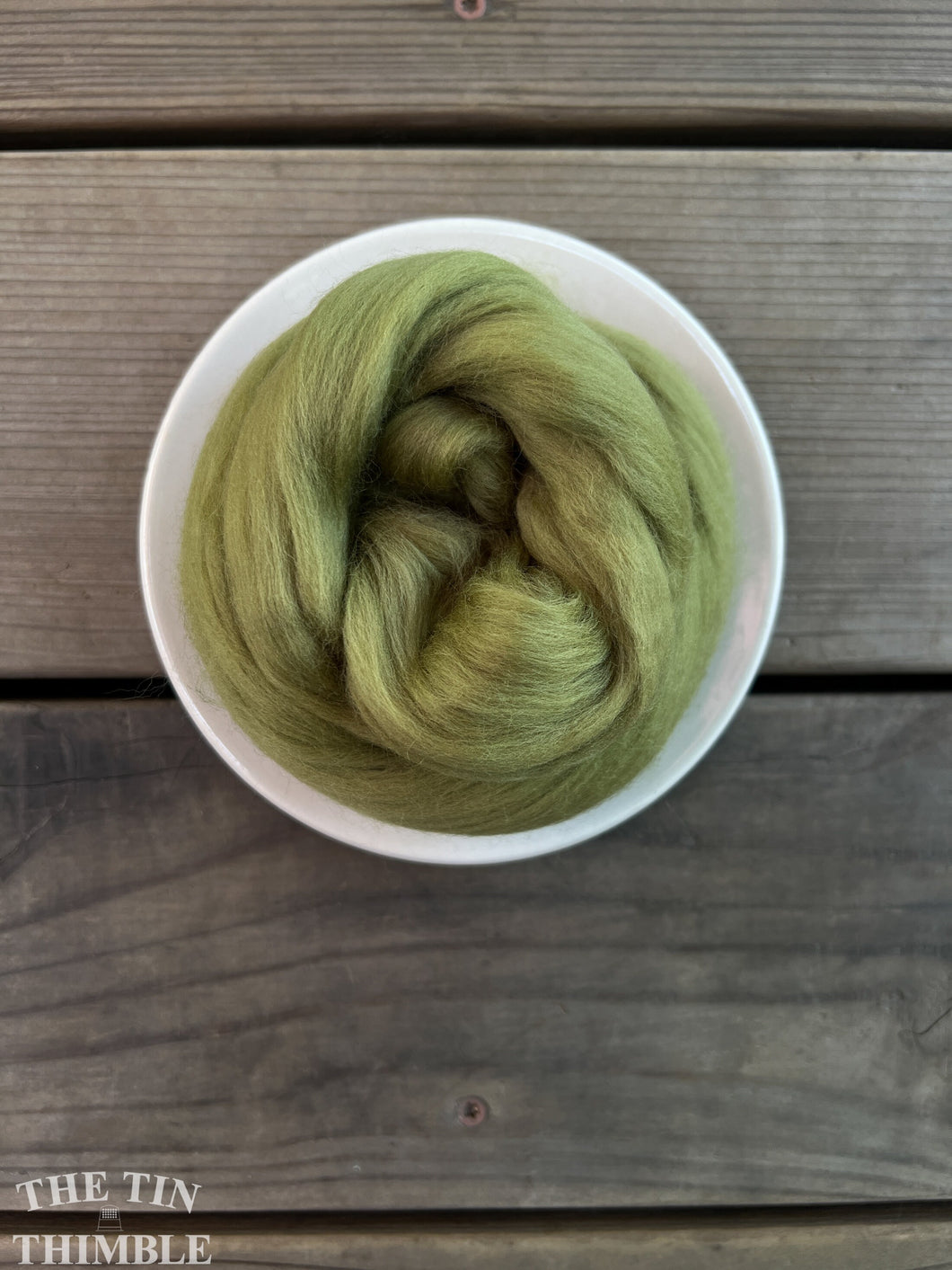 Asparagus Green Superfine Merino Wool Roving - 1 oz - Superfine Roving for Felting, Weaving, Spinning and More