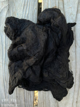 Load image into Gallery viewer, Silk Mulberry Hankies for Spinning or Felting in Dark Black / 3 Grams / 100% Silk Hankies for Spinning, Felting and Fiber Art
