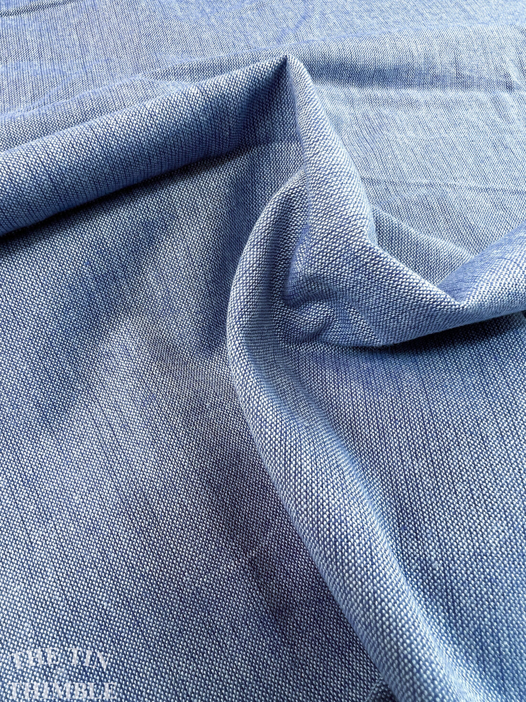 Blue Chambray Fabric - 100% Cotton - 58