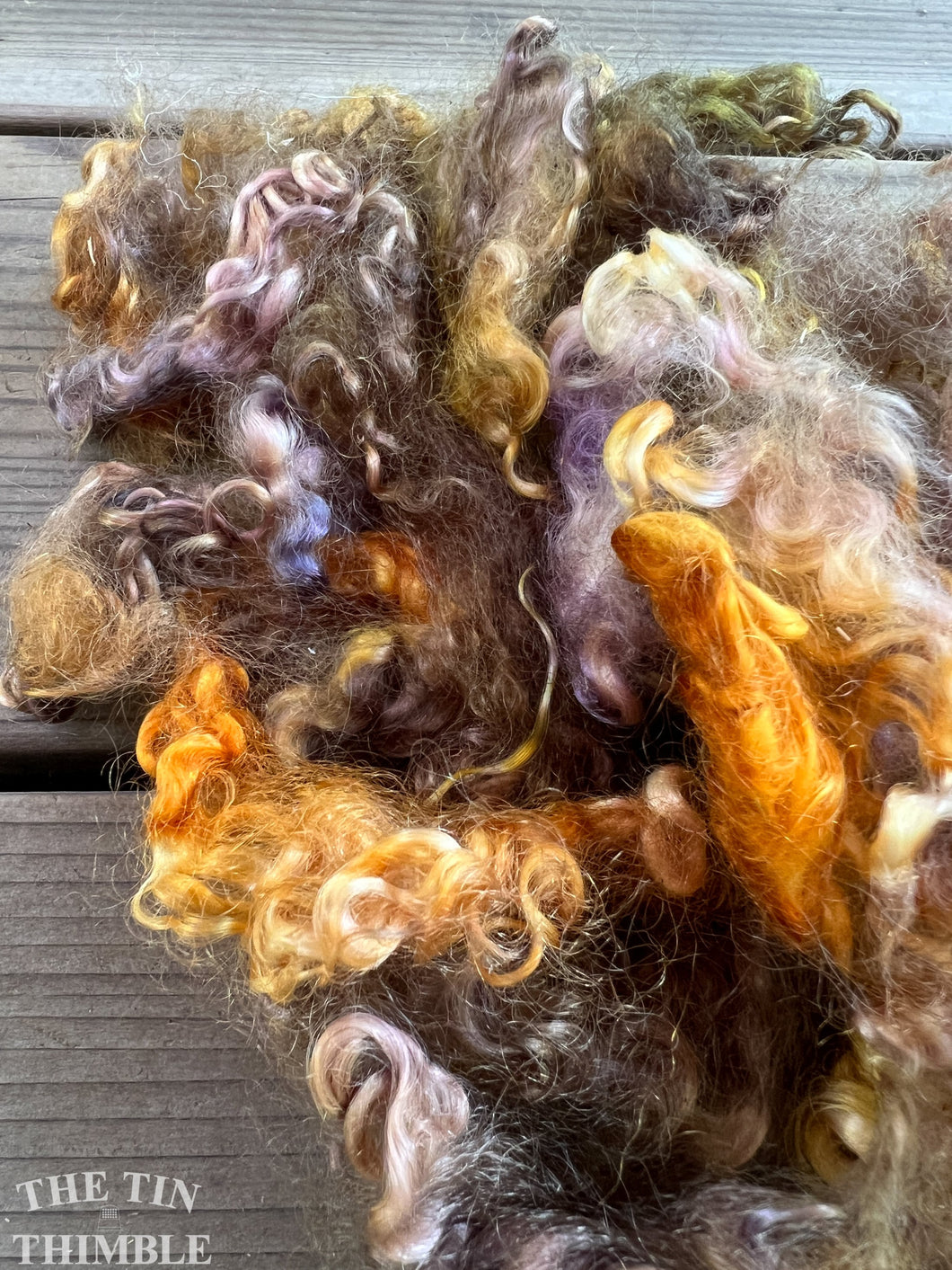 Mohair Locks for Felting, Spinning or Weaving - 1/4 Oz - Hand Dyed in the Color 'Antique Pansy'