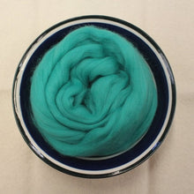 Load image into Gallery viewer, Jade Green Merino Wool Roving for For Nuno Felting, Wet Felting, Weaving, Spinning - 21.5 Micron - OEKO Tex 100 Certified
