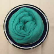 Jade Green Merino Wool Roving for For Nuno Felting, Wet Felting, Weaving, Spinning - 21.5 Micron - OEKO Tex 100 Certified