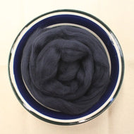 Midnight Dark Blue Merino Wool Roving - 21.5 micron -1 oz - For Nuno Felting, Wet Felting, Weaving, Spinning and More