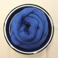 Blue (F) Merino Wool Roving - 21.5 micron -1 oz - Great for Nuno, Wet and Needle Felting - OEKO Tex 100 Certified