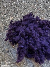 Load image into Gallery viewer, Eggplant Purple Wool Nepps or Nibs for Felting by DHG / 1/8 Oz or More / Commercially Dyed Textural Fibers for Nuno or Wet Felting
