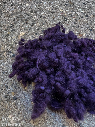 Eggplant Purple Wool Nepps or Nibs for Felting by DHG / 1/8 Oz or More / Commercially Dyed Textural Fibers for Nuno or Wet Felting