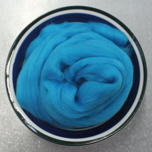 Peacock Blue Merino Wool Roving - 21.5 micron -1 oz - For Nuno Felting, Wet Felting, Weaving, Spinning and More