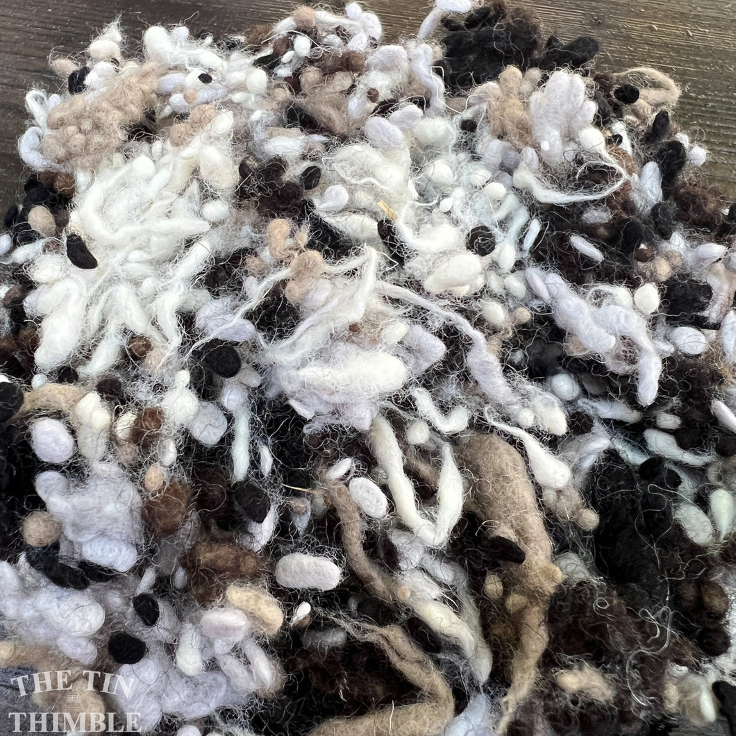 Mixed Pack of Wool Nepps or Nibs for Felting by DHG / 1/4 Oz / Commercially Dyed Textural Fibers for Nuno or Wet Felting