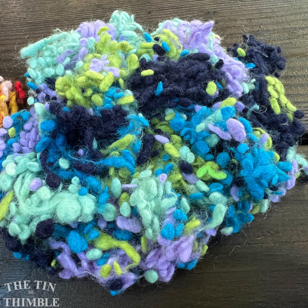 Mixed Pack of Wool Nepps or Nibs for Felting by DHG / 1/4 Oz / Commercially Dyed Textural Fibers for Nuno or Wet Felting