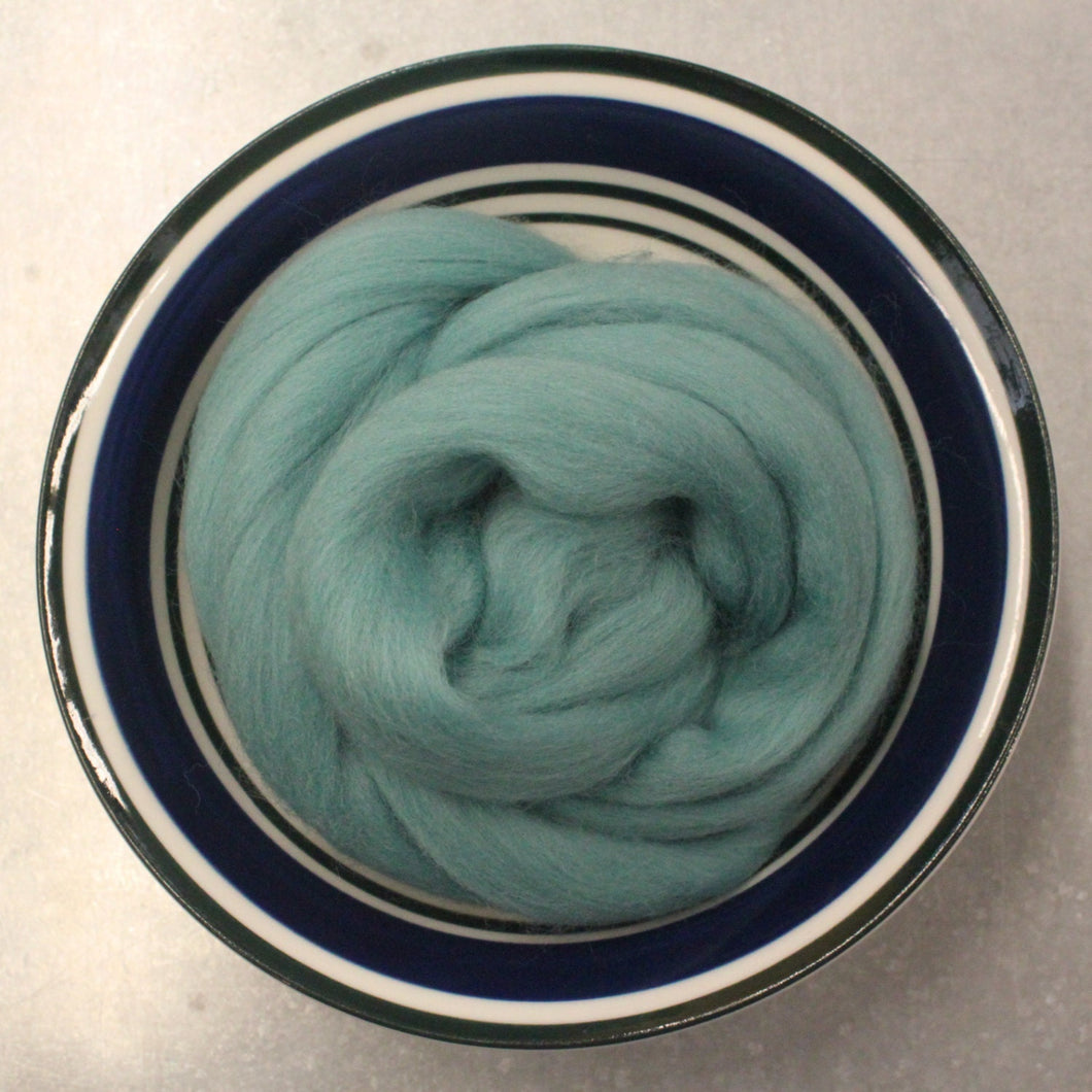 Turquoise Green Merino Wool Roving - 1 oz of Quality Fiber for Nuno, Wet Felting and Needle Felting or Weaving