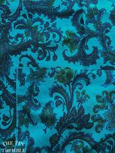 Load image into Gallery viewer, California Hoffman Fabrics Teal and Dark Blue Paisley Print Fabric - Vintage 1960s Cotton by the Yard - 40&quot; Wide
