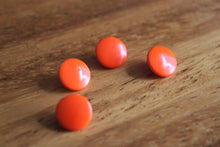 Load image into Gallery viewer, Orange Glass Buttons / Four / Shank Buttons / Vintage Glass Buttons / Vintage Buttons / Orange Buttons
