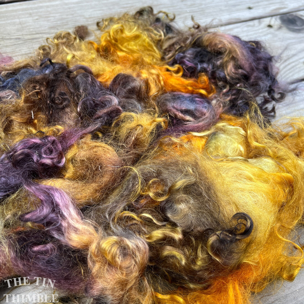 Adult Mohair Locks for Felting, Spinning or Weaving - 1/4 Oz - Hand Dyed in the Color 'Pansy'