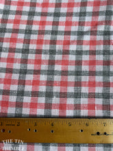 Load image into Gallery viewer, Vintage Yarn Dyed Plaid Linen Fabric - Medium Weight Linen Blend in Pink and Grey - 1.875 Yards x 33&quot; Wide
