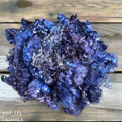 Mohair Locks for Felting, Spinning or Weaving - 1/4 Oz - Hand Dyed in the Color 'Stormy Sky'