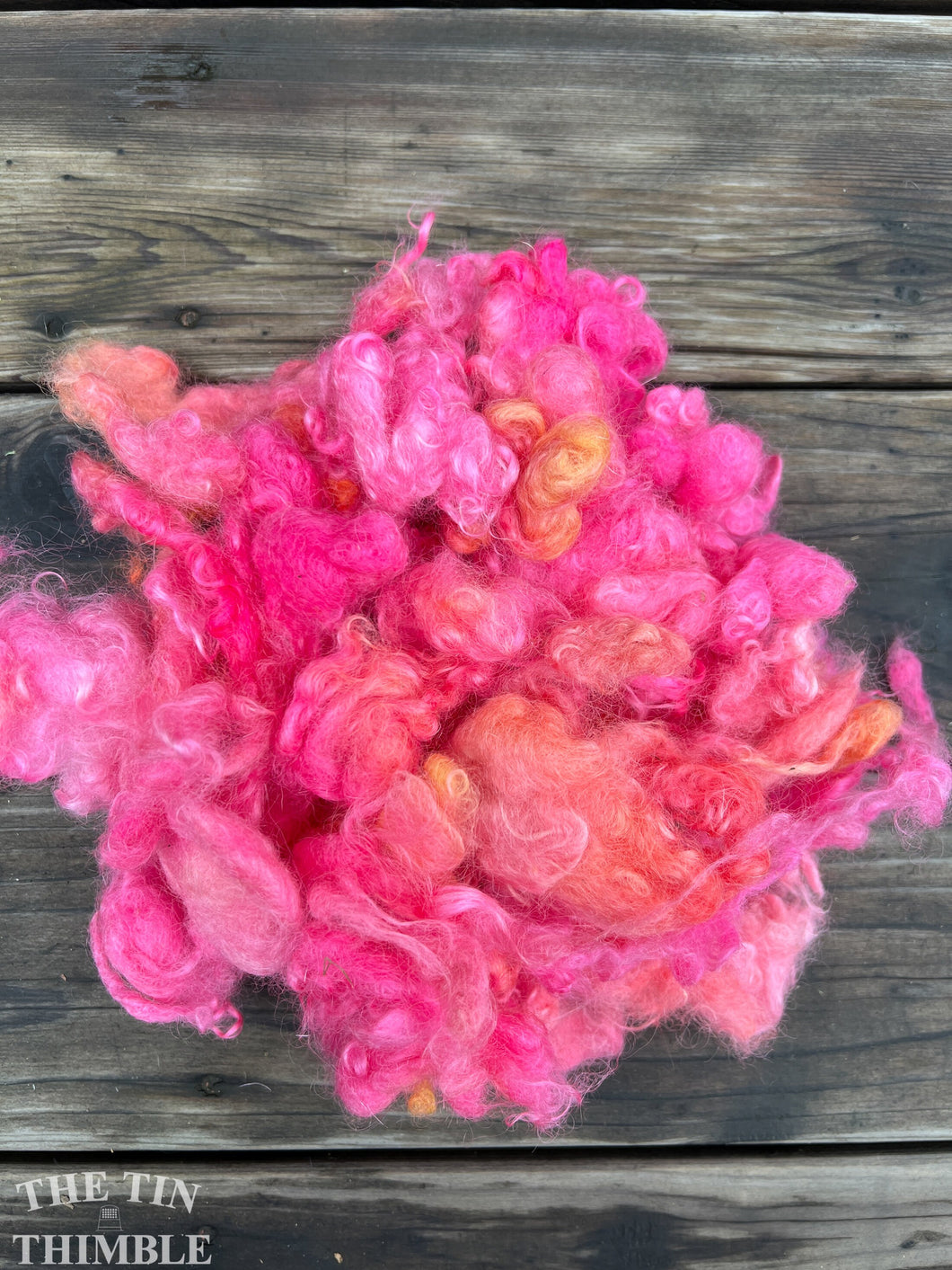 Hand Dyed Mystery Wool Fiber for Needle Felting, Wet Felting, Weaving and Crafts - Pink - 1 Ounce