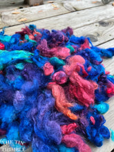 Load image into Gallery viewer, Hand Dyed Mystery Wool Fiber - 1 Ounce - Needle Felting, Wet Felting, Weaving and Crafts - Purple/Blue/Green
