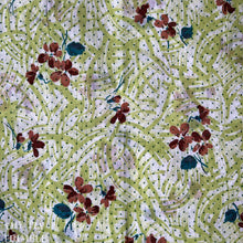 Load image into Gallery viewer, Dotted Swiss Fabric - Vintage 1960s Raised Dotted Swiss Piece in Green, White, Brown and Blue - Cotton - By the Yard x 34&quot; Wide
