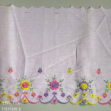 Load image into Gallery viewer, Floral Light Pink Vintage Cotton Embroidered Trim - Scalloped Edge Cotton Edging
