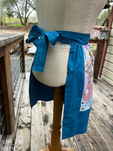 Load image into Gallery viewer, Vintage Quilt Half Apron -Blue 1950s Cotton Hostess Apron - Imperfect
