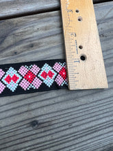 Load image into Gallery viewer, 100% Cotton Vintage Embroidered Trim - Black, Pink, Red and White - Sold by the Half Yard
