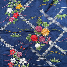Load image into Gallery viewer, Japanese Kimono Fabric, Authentic Vintage - 14.5&quot; x 1 3/8 Yards&quot; with Lovely Texture - Polyester - Faux Shibori Print
