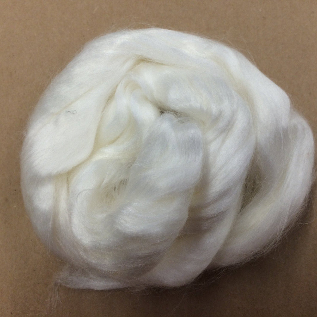 Bamboo Fiber / Viscose Fiber in Natural White - 1/2 Oz - Great for Felting, Weaving, Spinning and Dyeing