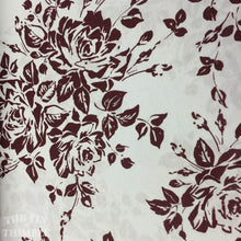 Load image into Gallery viewer, Jersey Knit Fabric / Floral Knit / White &amp; Burgundy - 1 Yard -Cotton Fabric / Knit by Yard / Tshirt Fabric / Cotton Knit / Printed Knit
