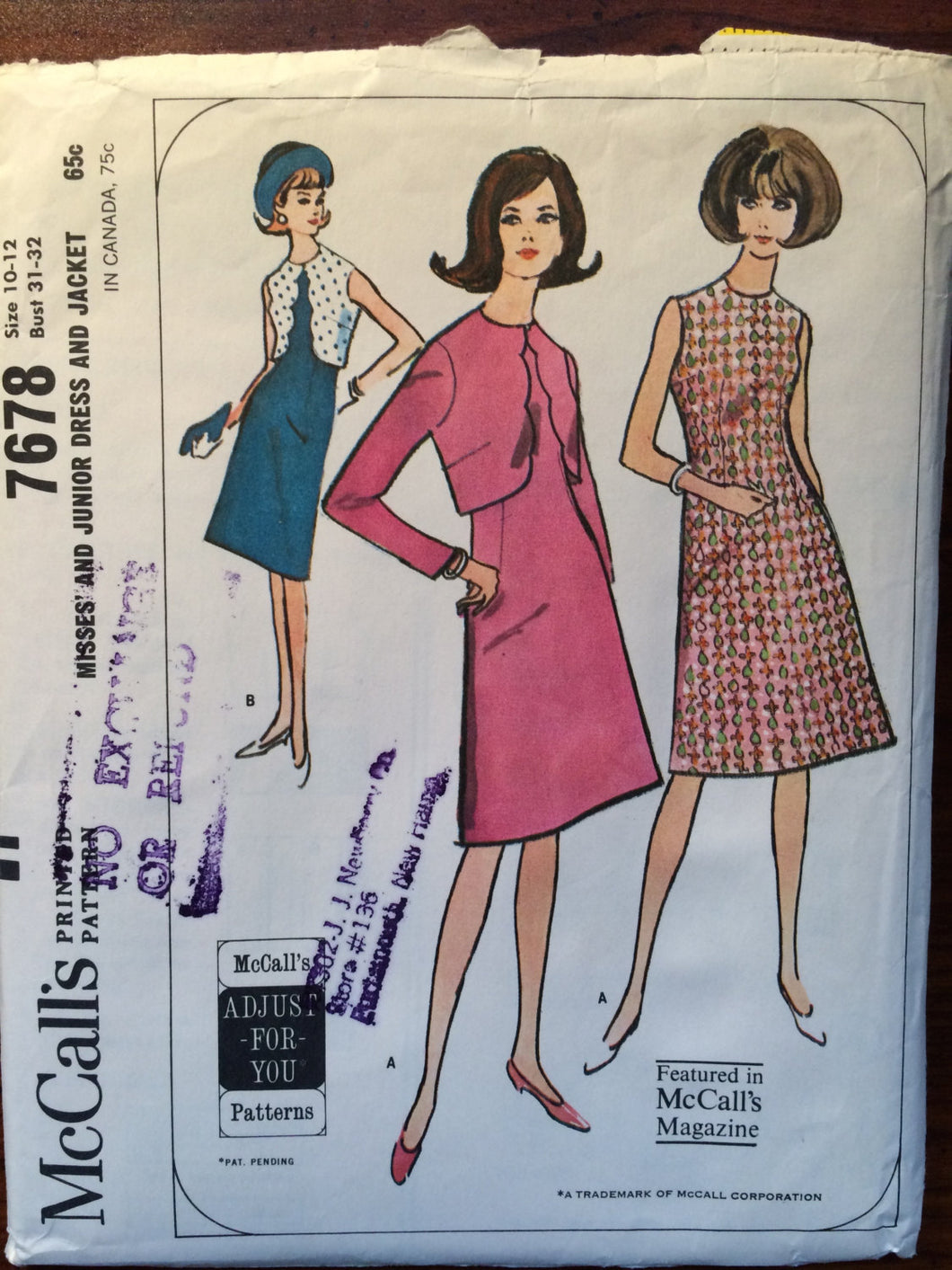 Vintage Sewing Pattern / 1960s Dress Pattern / Jacket Pattern / McCall's 7678 / Size 10-12 Bust 31-32 / Scalloped Front Jacket / Shift Dress