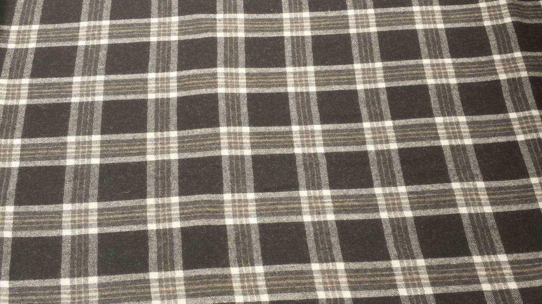 Wool/Poly Blend Plaid Fabric - By the Yard - 60