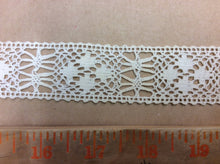 Load image into Gallery viewer, Vintage Handmade Cotton Edging - 12 Inches Long- Vintage Sewing Suppplies / Embroidered Trim / Cotton Trim / Crocheted Trim / Lace
