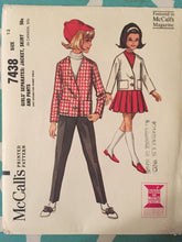 Load image into Gallery viewer, Box Pleated Skirt Pattern / Collarless Jacket Pattern / McCall&#39;s 7438 / Tapered Pants Pattern / Size 12 Bust 30 / Single Breasted Jacket
